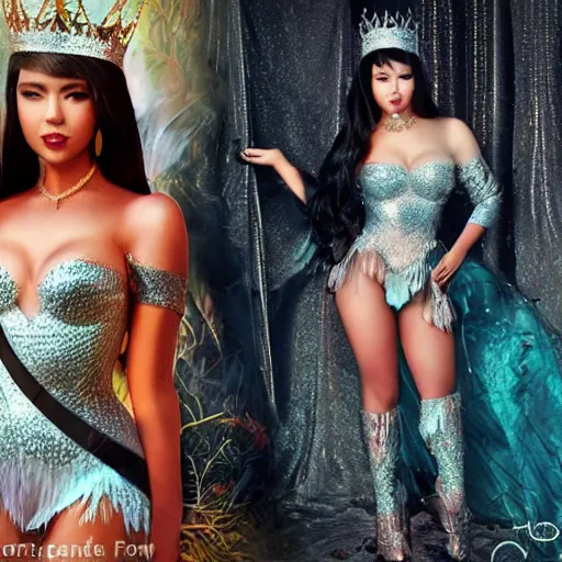 Image similar to a kind and confident fantasy queen