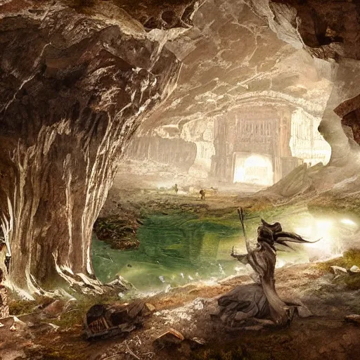 Image similar to the city of Rome but underground in an impossibly large cave,fantasy art,realistic,high quality,detailed