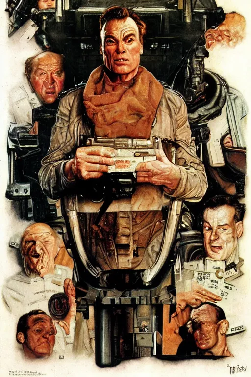 Prompt: Quaid from Total Recall painted by Norman Rockwell