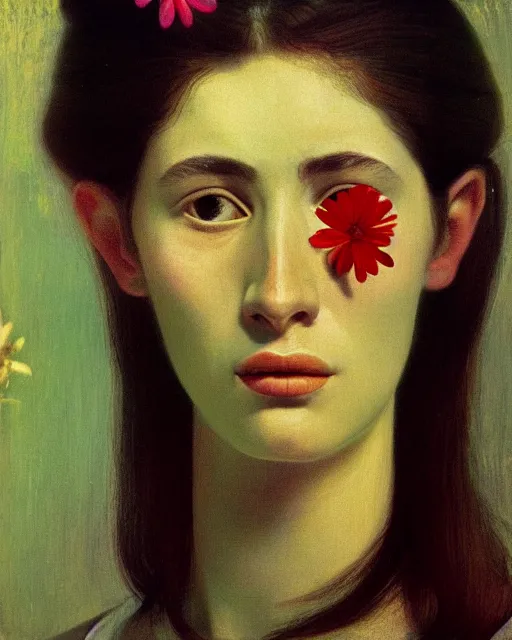 Image similar to portrait of a woman with flowers, clemente, francescomau wilson, filonov, beautiful face, octane rendering