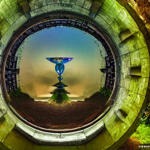 Prompt: a bong portal to another world, award winning professional stargate photography