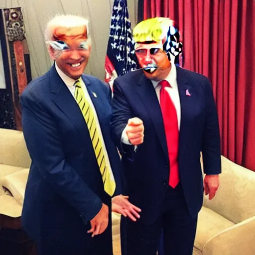 Image similar to “Anime Joe Biden locking swords with anime Donald Trump”