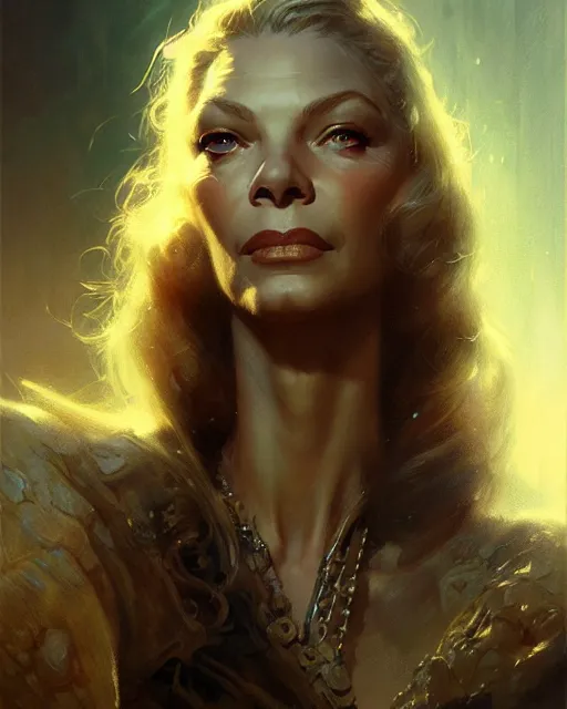 Image similar to gorgeous young lauren bacall, fantasy character portrait, ultra realistic, concept art, intricate details, highly detailed by greg rutkowski, gaston bussiere, craig mullins, simon bisley