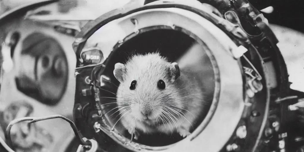 Prompt: close up photograph of a hamster in the cockpit of a ww 2 fighter plane, close - up of face, action shot, detailed