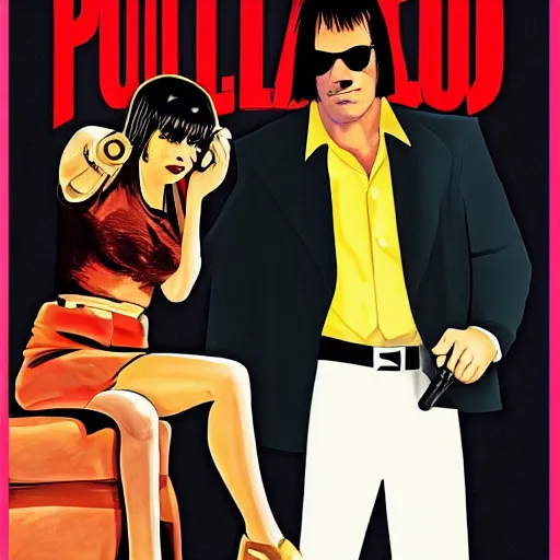 Image similar to pulp fiction in style by mark shagal