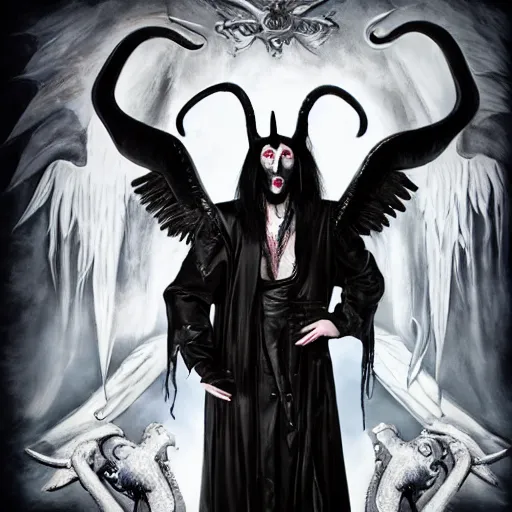 Prompt: marilyn manson as baphomet - n 9