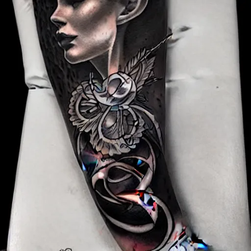 Prompt: traditional american tattoo art by peter mohrbacher, fine detail, black and white