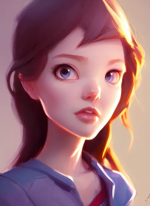 Image similar to a character concept art of an adventurous girl | | pixar - cute - fine - face, pretty face, realistic shaded perfect face, fine details by stanley artgerm lau, wlop, rossdraws, james jean, jakob eirich, andrei riabovitchev, marc simonetti, and sakimichan, trending on artstation