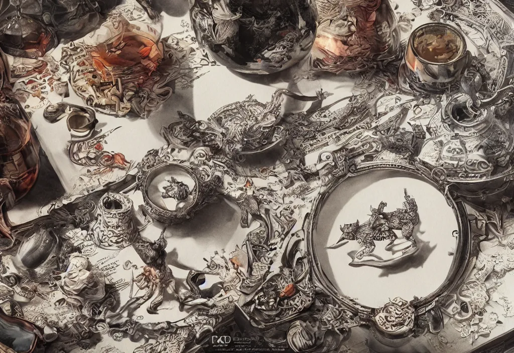 Image similar to smooth shading, ultra detailed, realistic detailed photo rendered in octane 3 d, with an ashtray on top, collage, paper, animals, intricate detail, intricate ink painting detail, sharp high detail ultra detailed, high resolution, cinematic, unreal 6