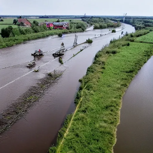 Prompt: odra river filled with toxic waste, decaying bodies of animals and dead, poisoned flora, high quality, informative press report photo 1 / 8 f