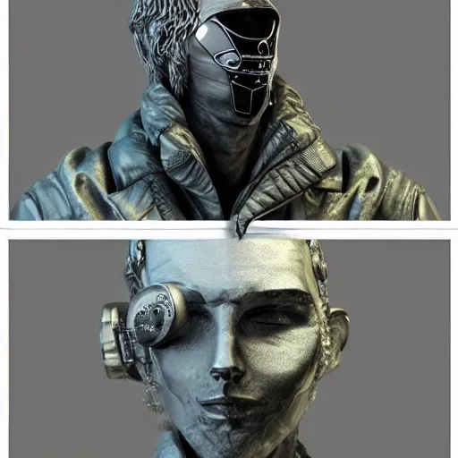 Image similar to a glitch art statue of a cyberpunk knight trending on artstation deviantart pinterest photorealistic hd 8 k highlights and shadow detailed high resolution