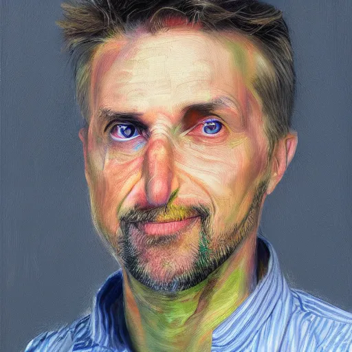 Prompt: painting of jurgen schmidhuber