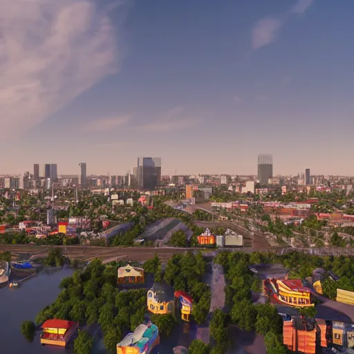 Prompt: Rostov city, russia, Worst place to live in europe, sky high level of alcoholism, ore people living below alcohol markets, rendered in Unreal engine, realistic, detailed