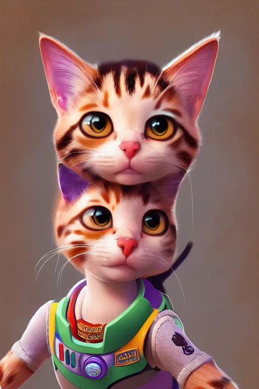 Image similar to a selfie of a cat from the movie: Toy Story, fantasy, intricate, young and cute girl, highly detailed, digital painting, artstation, concept art, smooth, sharp focus, illustration