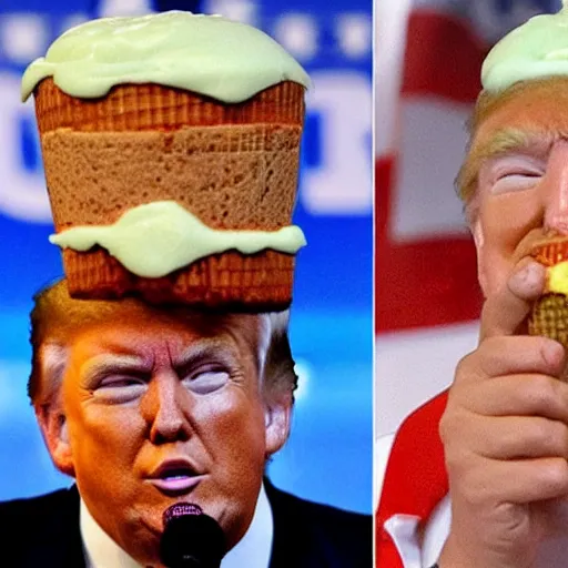 Image similar to donald trump ice cream