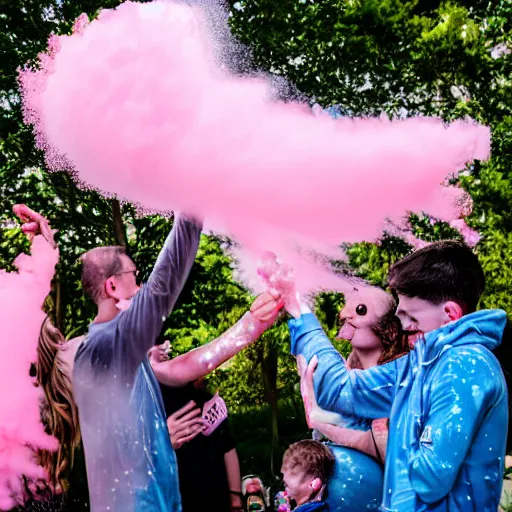 Prompt: photograph of fighter jet gender reveal, dropping pink powder, 50mm, professional photography,