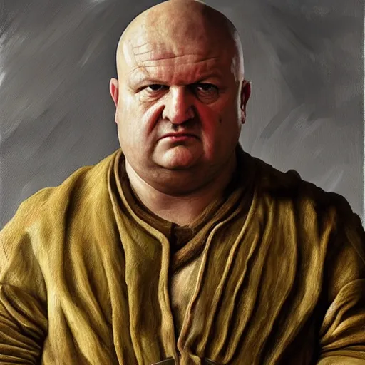 Prompt: high quality high detail painting by lucian freud, hd, varys from game of thrones