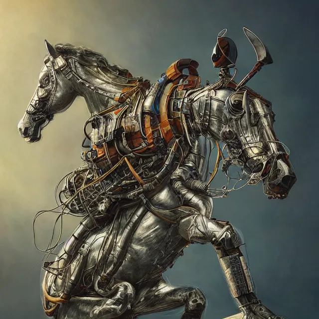 Prompt: horse on top of astronaut that on all fours, industrial sci - fi, by mandy jurgens, ernst haeckel, james jean