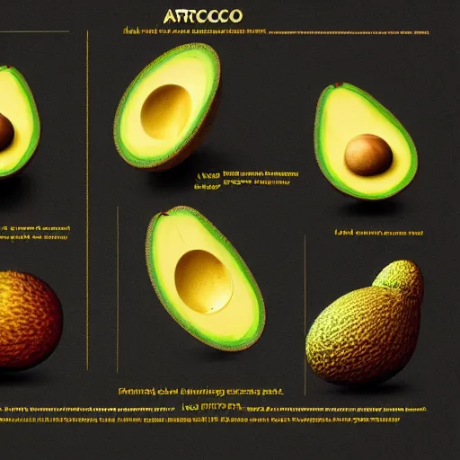 Prompt: anatomy of a avocado, da vinci notes, ultradetailed, artstation