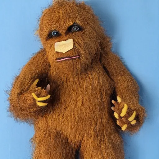 Image similar to stuffed animal sasquatch, high detail, realistic, 4 k,