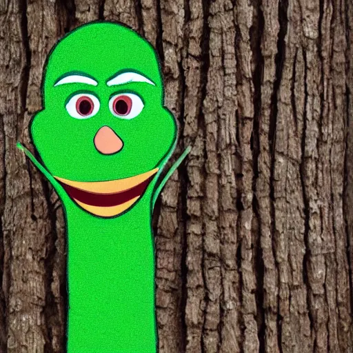 Image similar to green grinch lost in woods