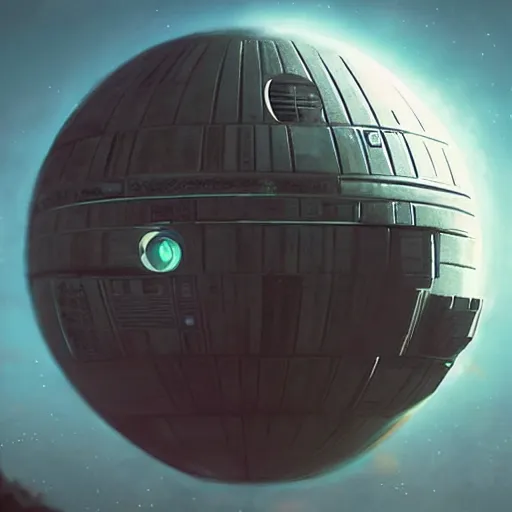 Image similar to an artist's rendering of a death star, concept art by beeple, cgsociety, space art, concept art, sci - fi, reimagined by industrial light and magic