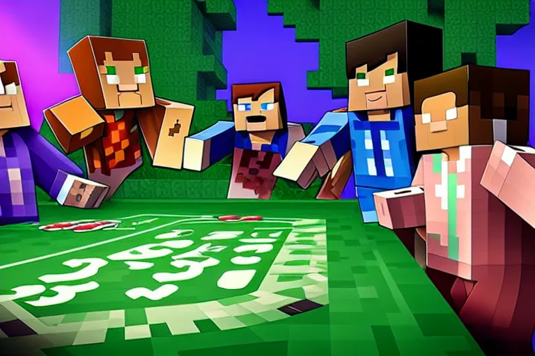 Image similar to minecraft poker edition, game poster, official Trailer