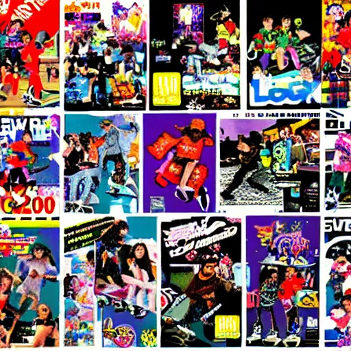 Prompt: y 2 k videogame poster ad scan, collage art, collage of people skating, street wear 2 0 0 0 s y 2 k magazine