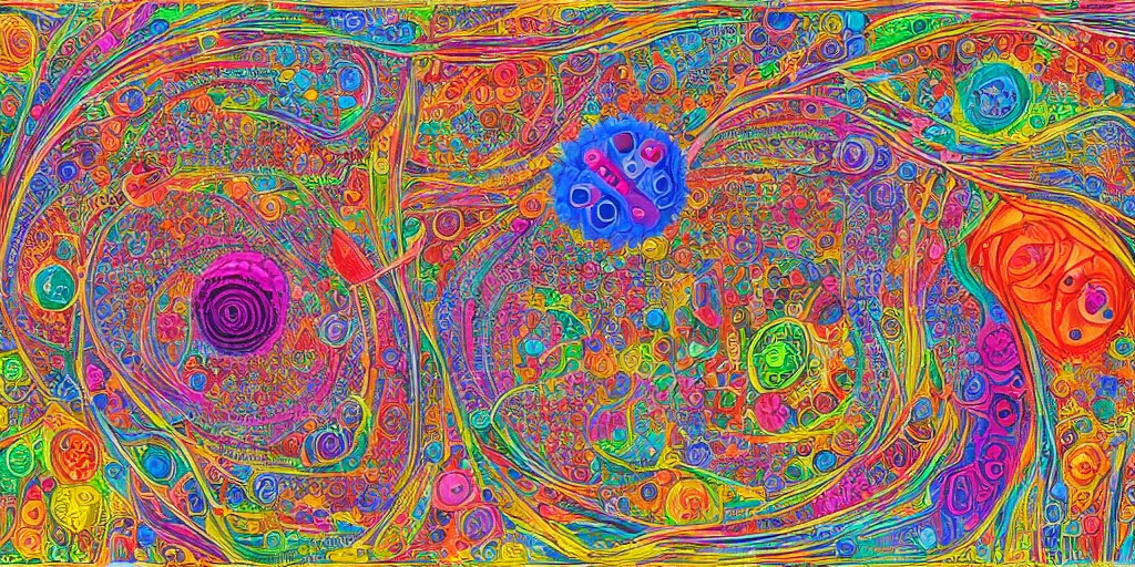 Image similar to biological valve body megastructure in the style of dr. seuss, intricate colorful masterpiece, hyper detailed, hd