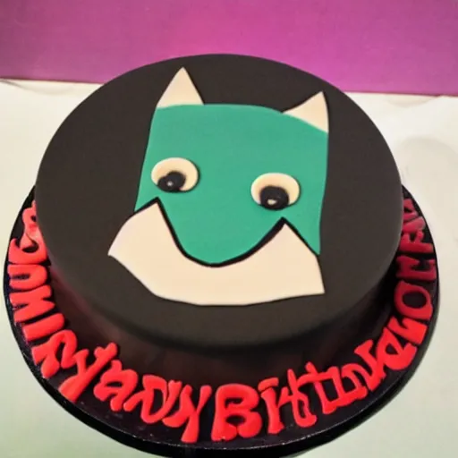 Prompt: bat birthday cake,