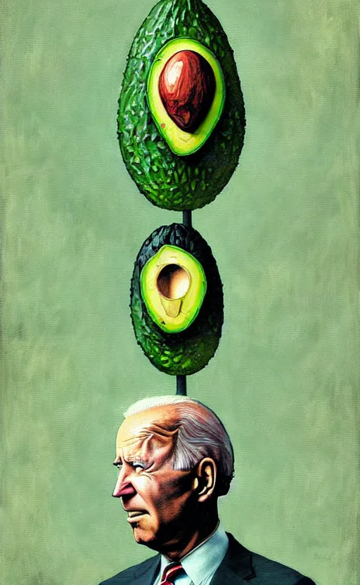 Image similar to joe biden avocado painting propaganda poster by chiara bautista, beksinski and norman rockwell and greg rutkowski weta studio, and lucasfilm