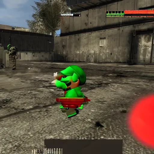 Prompt: Modern Warfare 2 tactical nuke called by Luigi in game screenshot