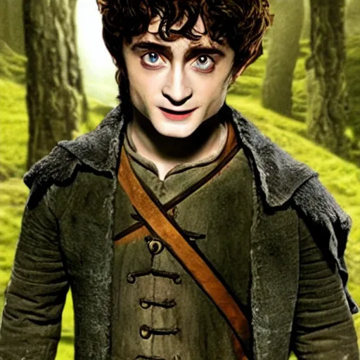 Image similar to daniel radcliffe as frodo baggins in lord of the rings