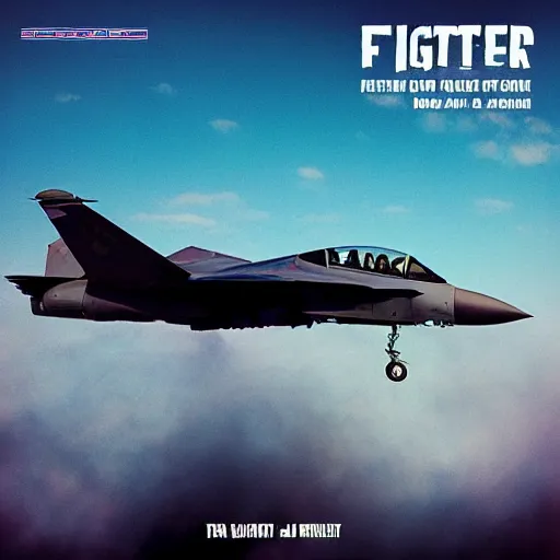 Image similar to fighter jet album art, cover art, poster