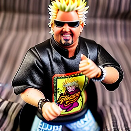 Image similar to Guy Fieri action figure, product photo, detailed, 4k