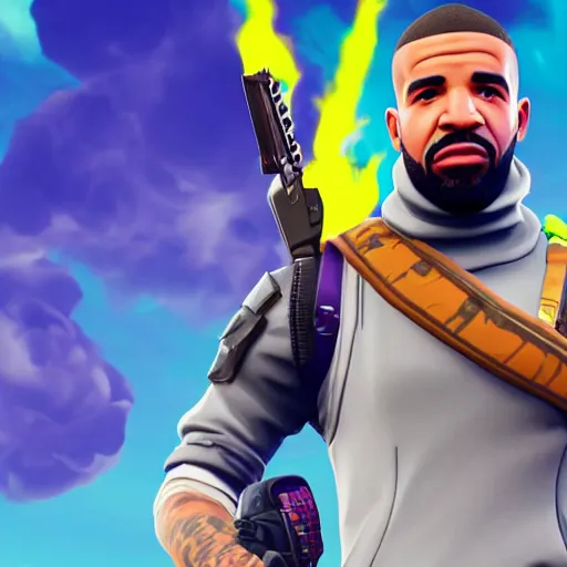 Image similar to Drake in Fortnite very detailed 4K quality super realistic