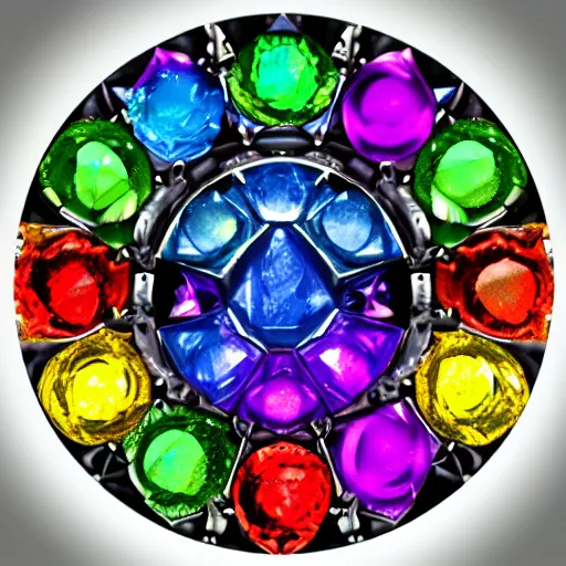 Image similar to rainbow! gem! crystal! monster, 8 k, hd