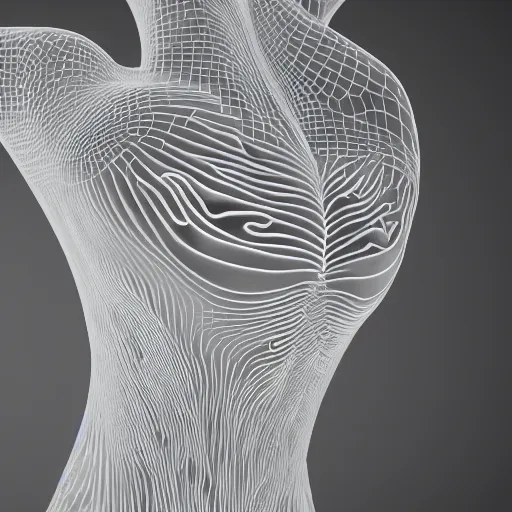 Prompt: cinematic photograph of geometric scientific sculpture of a human circulatory made of carved grey frosted glass, fractal 3 d structure, sculpted by barbara hepworth and naum gabo, shocking detail trending on artstation 8 k