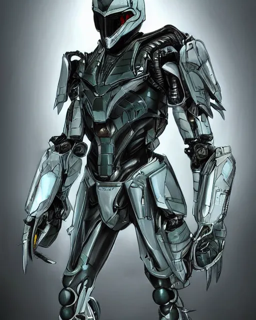 Image similar to powered armored exoskeleton in the style of metal gear in the style of metal gear rising trending on artstation deviantart pinterest detailed realistic hd 8 k high resolution