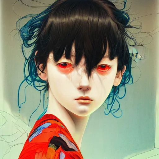 Image similar to citizen portrait soft light painted by james jean and katsuhiro otomo and erik jones, inspired by perfect blue anime, smooth face feature, intricate oil painting, high detail illustration, sharp high detail, manga and anime 1 9 9 9