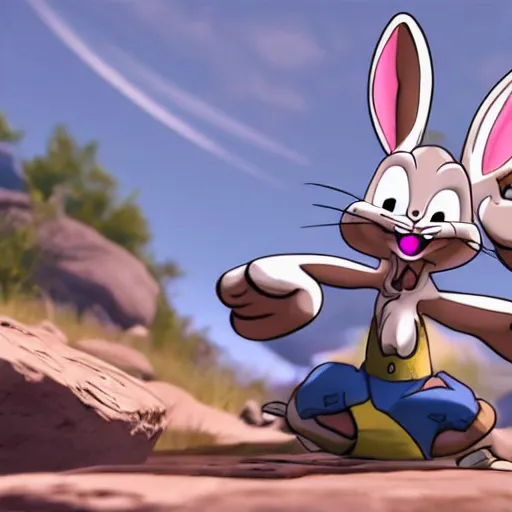 Image similar to bugs bunny screenshot from apex legends play of the game