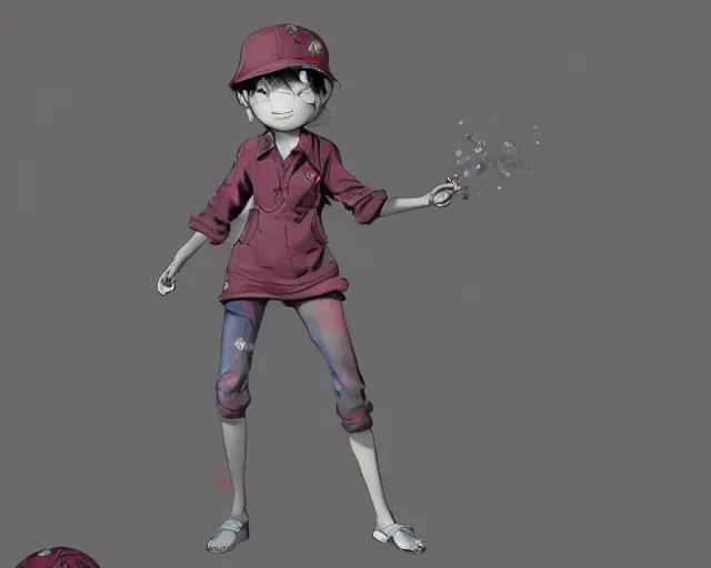 Image similar to James Jean isolated cheerful tomboy vinyl figure concept art, figure photography unreal engine, smooth sharp focus, holographic undertones, anime stylized, high detail, ethereal lighting - H 640