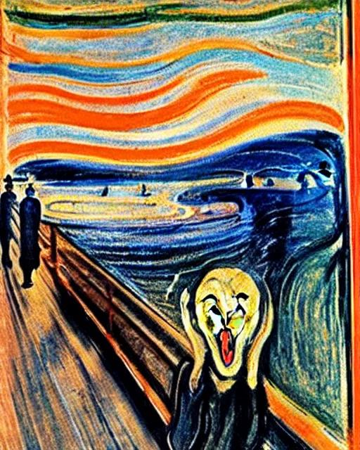 Image similar to The screaming fox, by Edvard Munch, The Scream