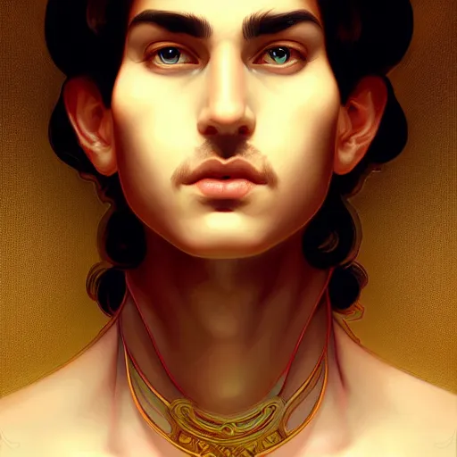 Image similar to symmetry!! intense portrait of mario, intricate, elegant, highly detailed, my rendition, digital painting, artstation, concept art, smooth, sharp focus, illustration, art by artgerm and greg rutkowski and alphonse mucha