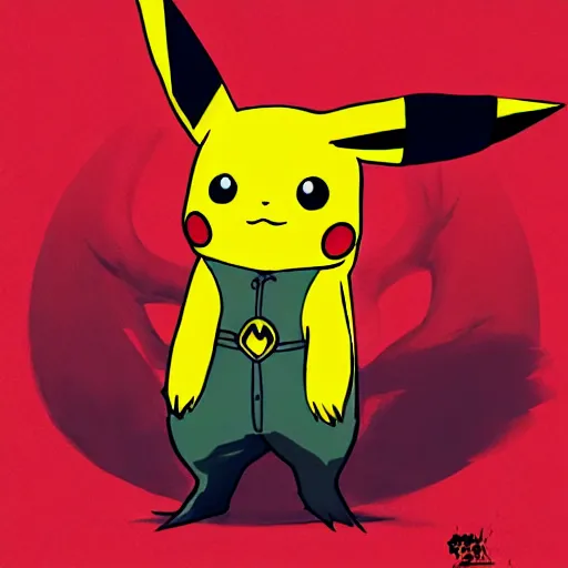 Prompt: Pikachu in style of Bloodborne. Concept art, cosmic horror, body horror, ArtStation.