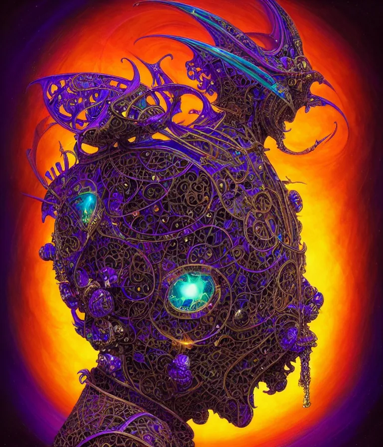 Image similar to front shot of a court jester character, hyperdimensional, bioluminescent hypercubes, dark holography!!!, sunset psychedelic, chrome, (((intricate))), elegant, highly detailed, centered, (((artstation, concept art, smooth, sharp focus, artgerm, Tomasz Alen Kopera, Peter Mohrbacher, donato giancola, Joseph Christian Leyendecker, WLOP, Boris Vallejo))), mugshot!!!!!, ugly!!!!!!, octane render, nvidia raytracing demo, octane render, nvidia raytracing demo, octane render, nvidia raytracing demo, grainy, muted, 8K, digitalblasphemy, metatron