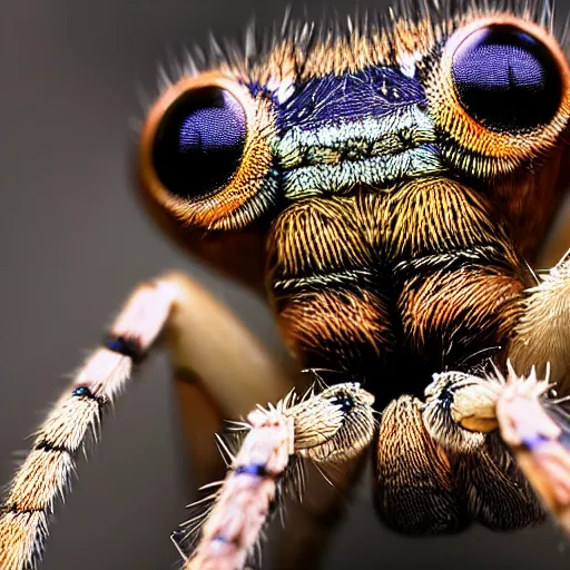 Prompt: macro photo of a very cute spider, national geographic, award winning