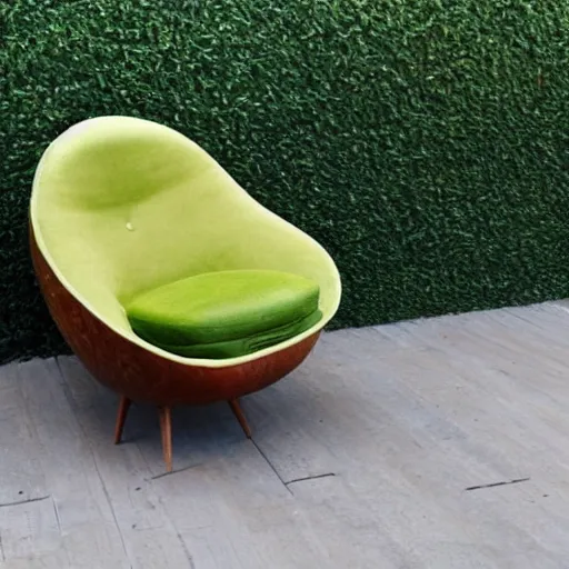 Image similar to an armchair in the shape of an avocado