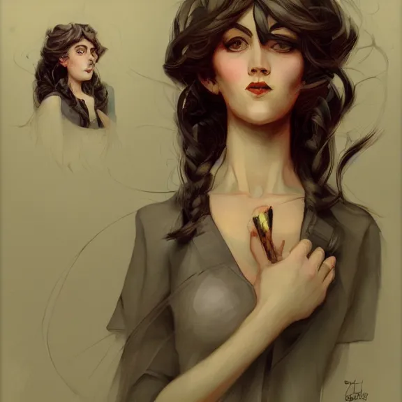 Image similar to a highly detailed beautiful portrait in the style of charles dana gibson and in the style of peter mohrbacher.