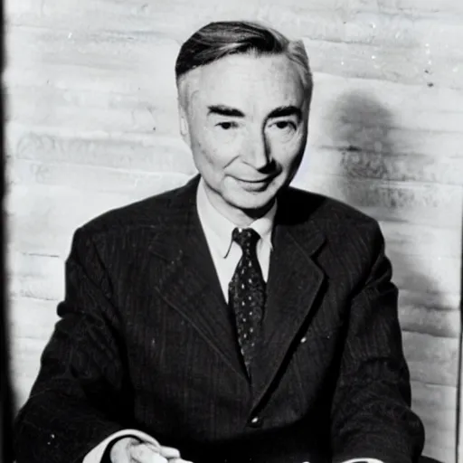 Image similar to photo of robert oppenheimer working as president